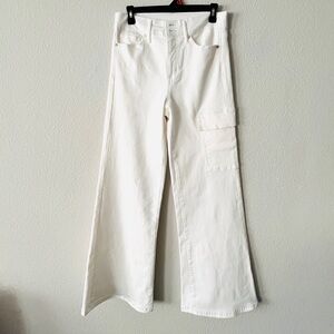 high rise stretch flare denim jeans